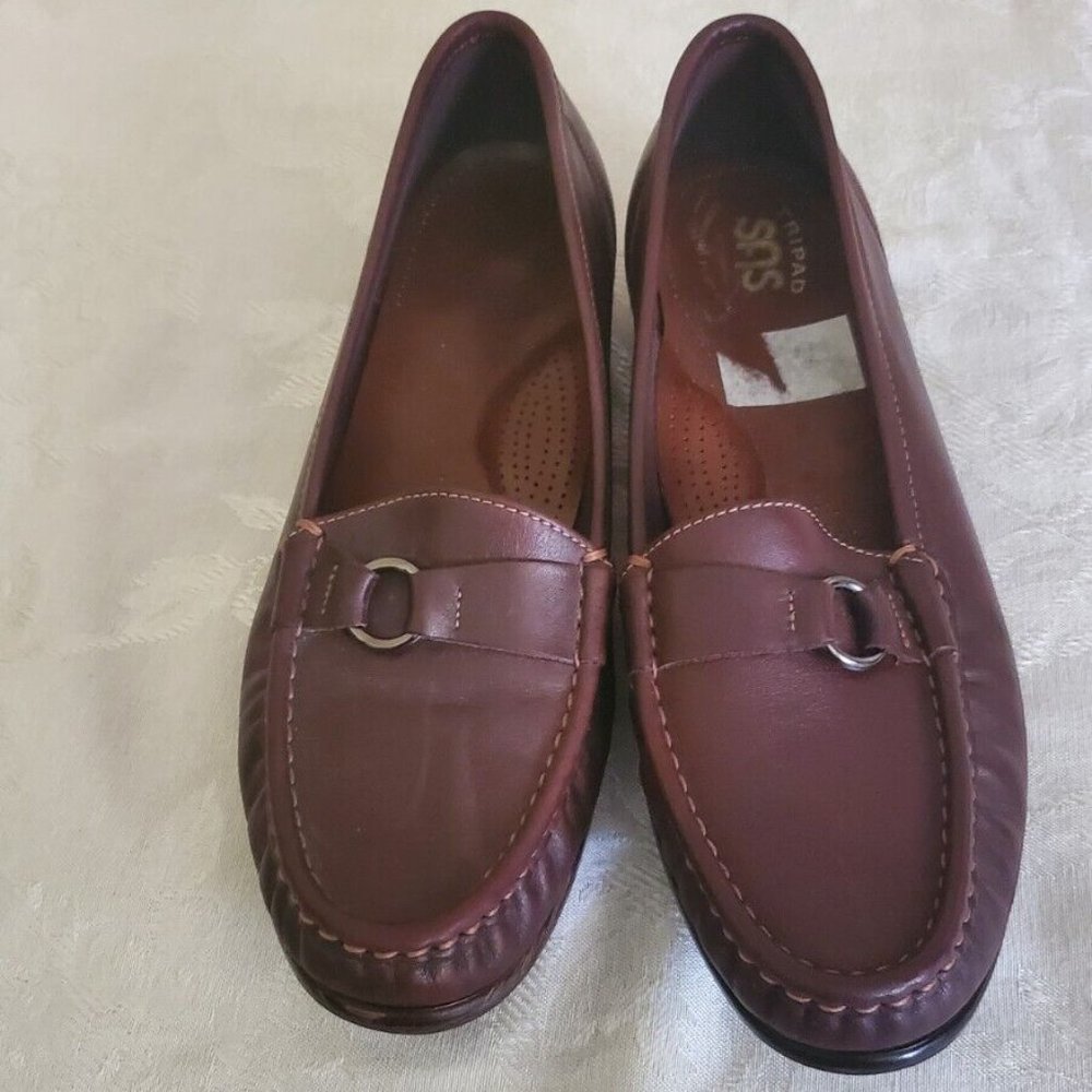 SAS Tripad Comfort Foot Bed Ring Leather Slip-On Loafer Shoes Brown 11 S.